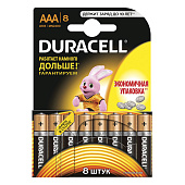 Батарейки DURACELL Basic, AAA (LR03, 24А), алкалиновые, КОМПЛЕКТ 8 шт., в блистере, 81267262